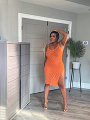 Orange Crush Midi Dress