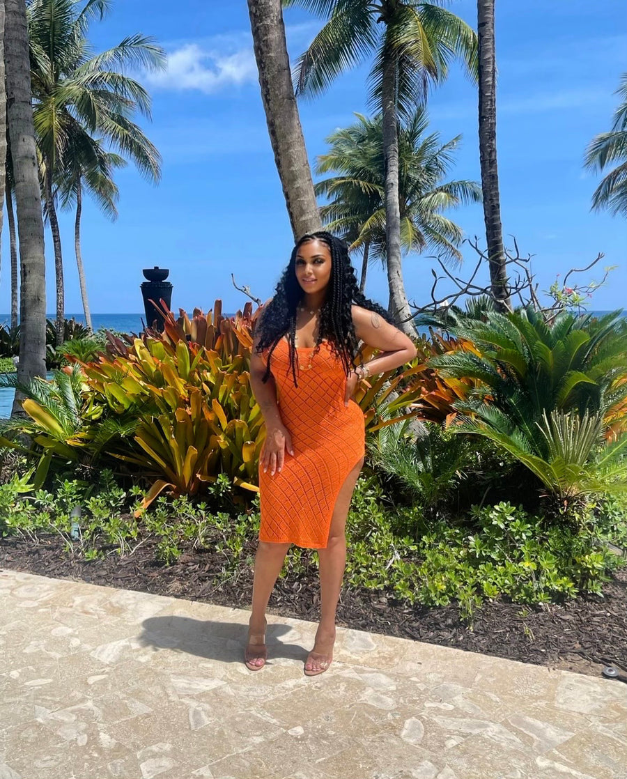 Orange Crush Midi Dress