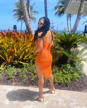 Orange Crush Midi Dress