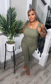 Olive Ruffled Jumpsuit